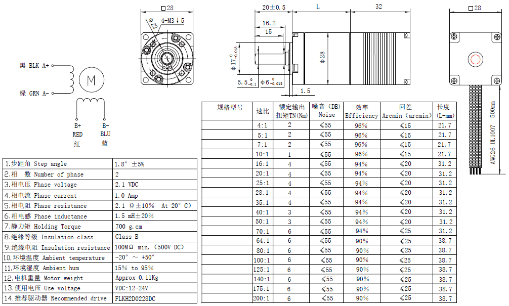 NEMA 11 High Precision Geared Stepper 32mm