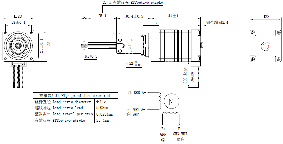 NEMA 11 Linear Actuator Captive Double Stack