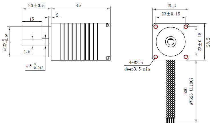 NEMA 11 Stepper Motor 45mm