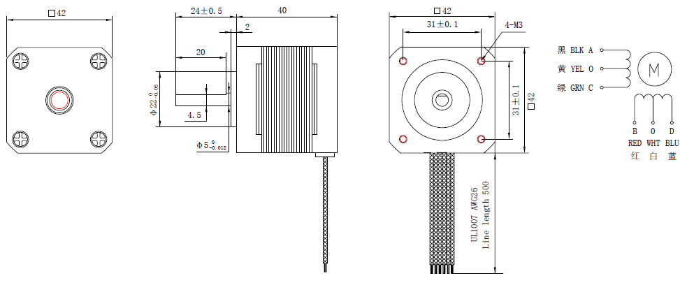 NEMA 17 Unipolar Stepper Motor