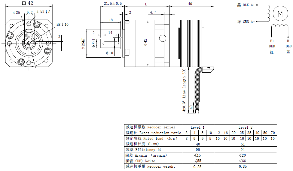NEMA 17 Geared Stepper Motor 40mm
