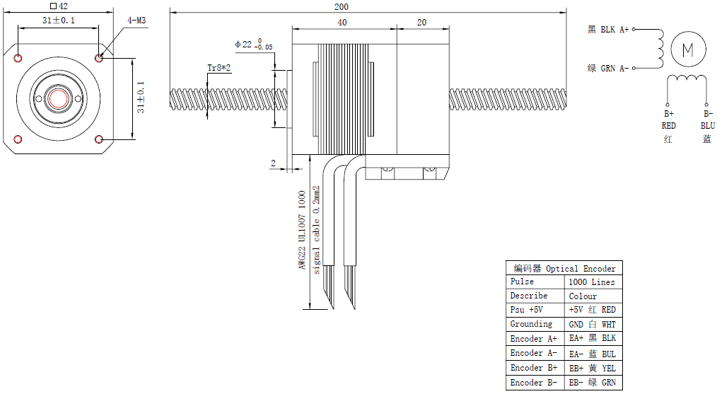 NEMA 17 Closed loop Linear Stepper Motor