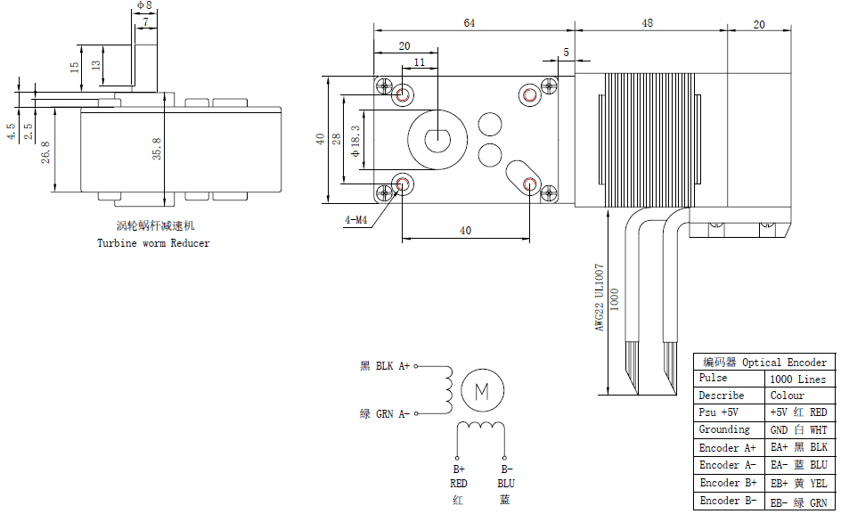 NEMA 17 Closed loop Worm Reducer Motor