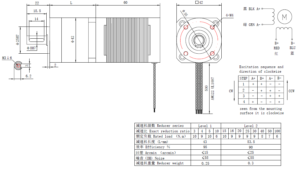 NEMA 17 Geared Stepper 60mm