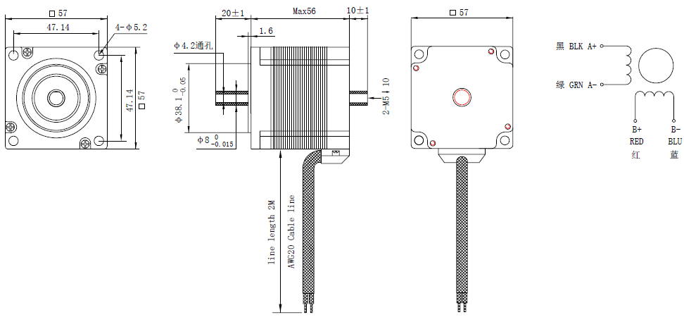 NEMA 23 Hollow Shaft Dual Shaft
