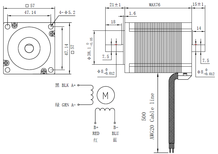 NEMA 23 Dual Shaft Stepper Motor