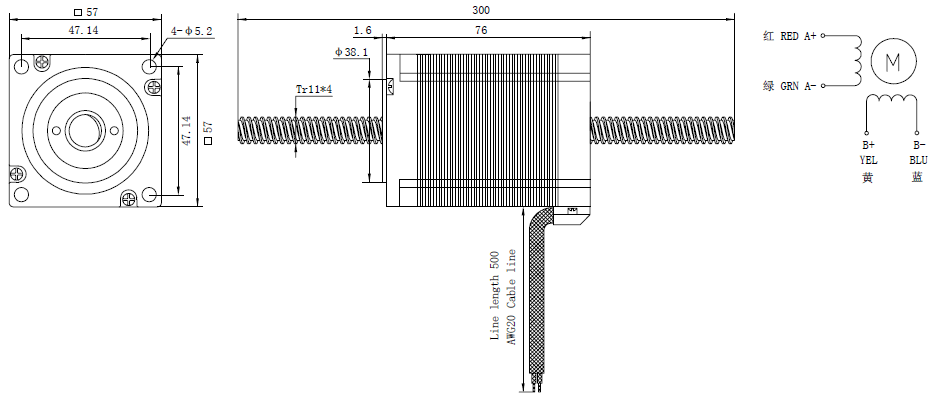 NEMA 23 Lead Screw Stepper Motor High Thrust