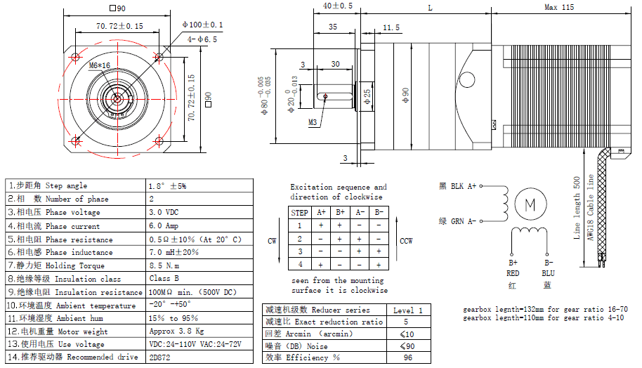 NEMA 34 Precise Geared Stepper Motor