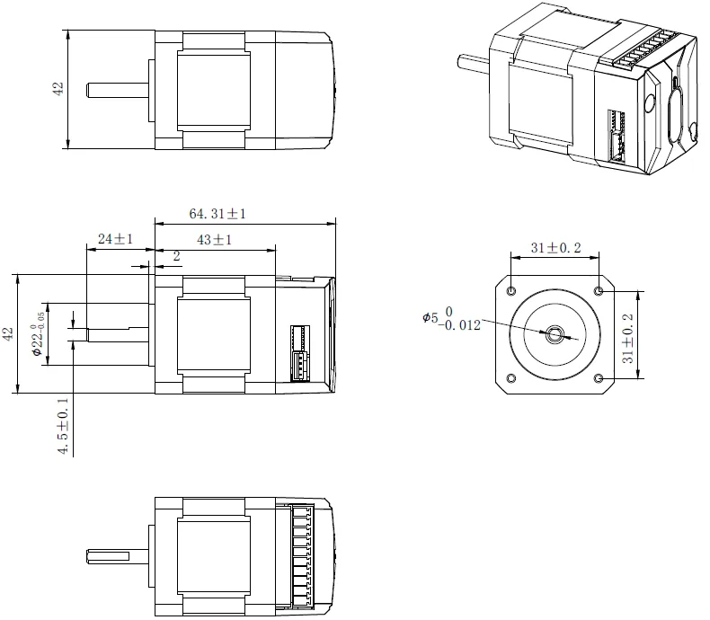 NEMA 17 integrated closed-loop drive motor 0-3Nm