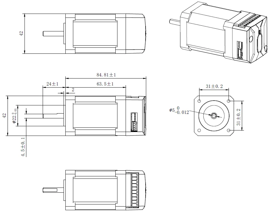 NEMA 17 integrated closed-loop drive motor 0-8Nm