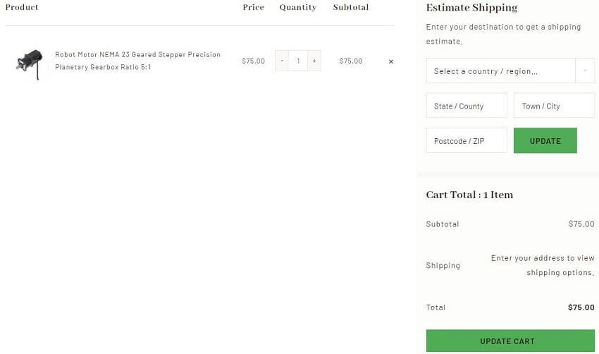 shipping cost