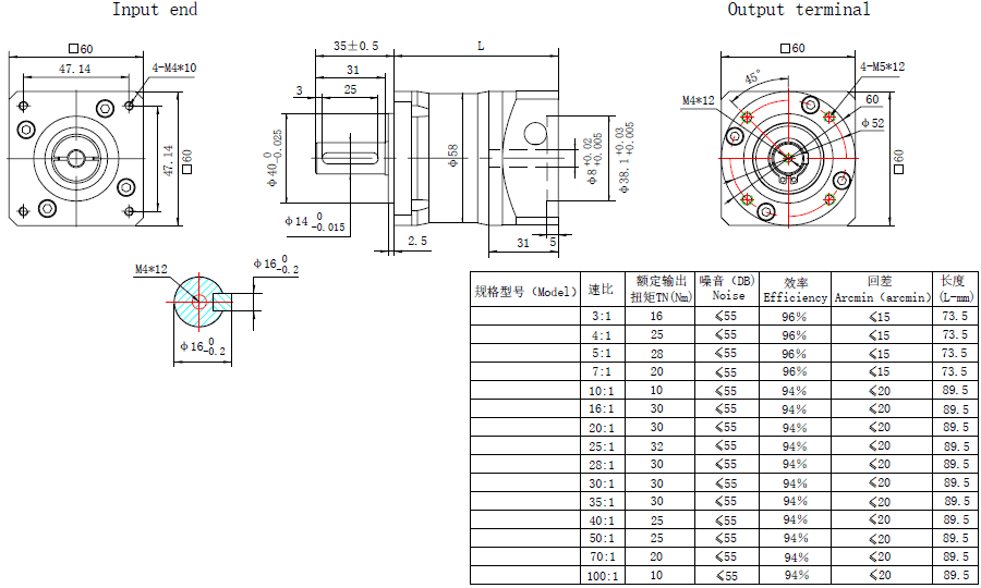 NEMA 23 Precision Planetary Reducer