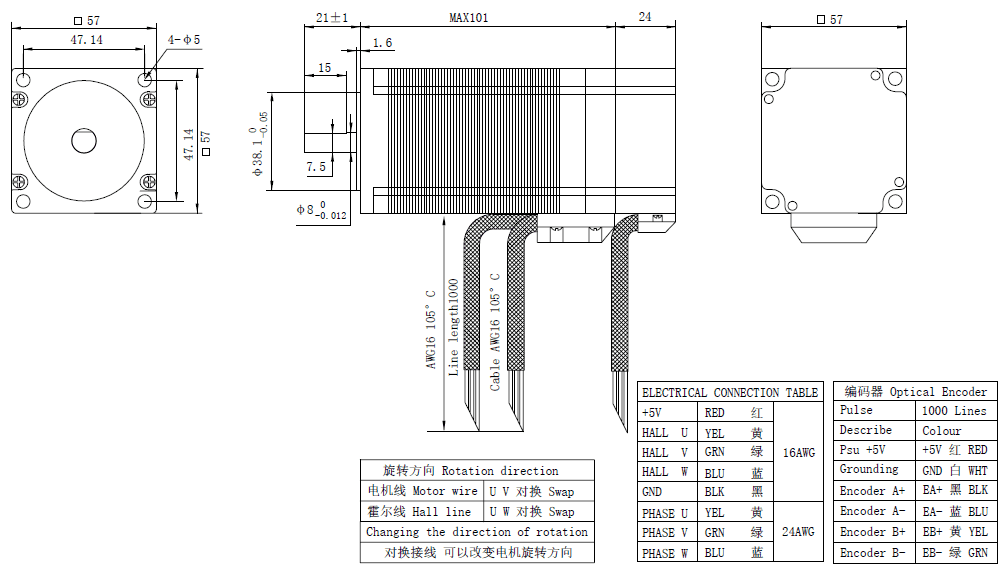 57mm BLDC Servo Motor