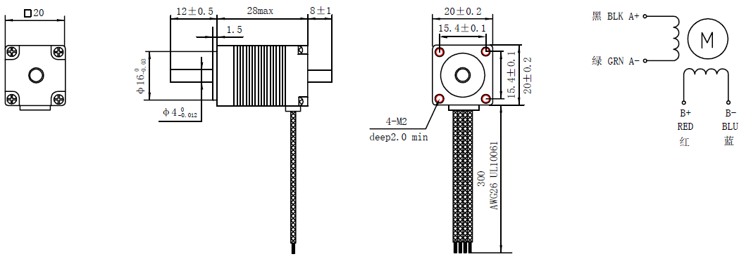 NEMA 8 Stepper Motor Double Shaft