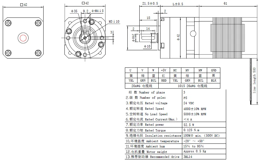 42mm Geared Motor 160RPM