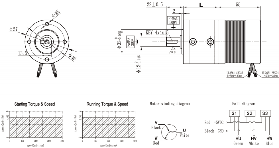 57mm Geared Motor 800RPM