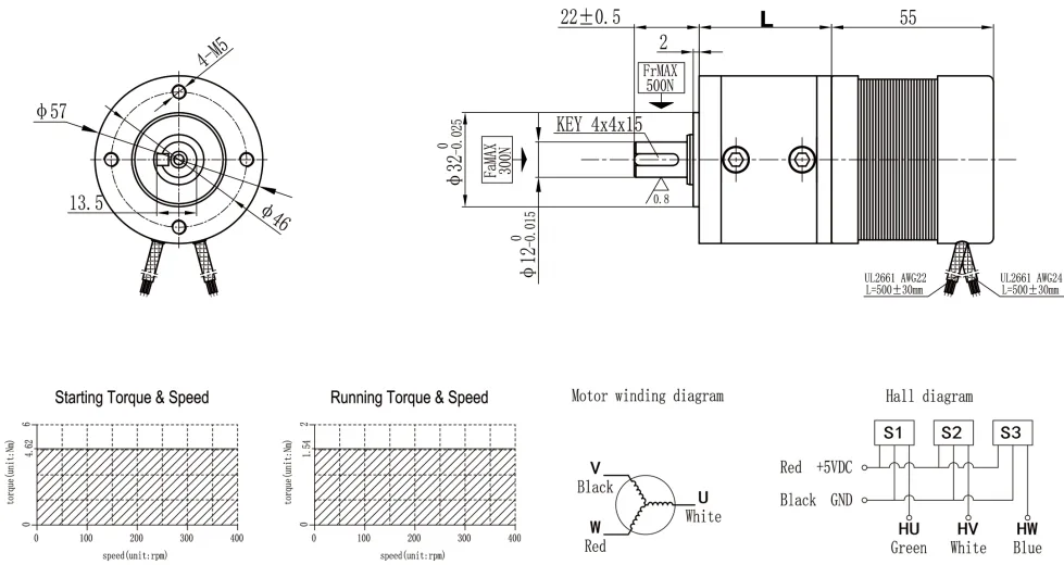 57mm Geared Motor 200RPM