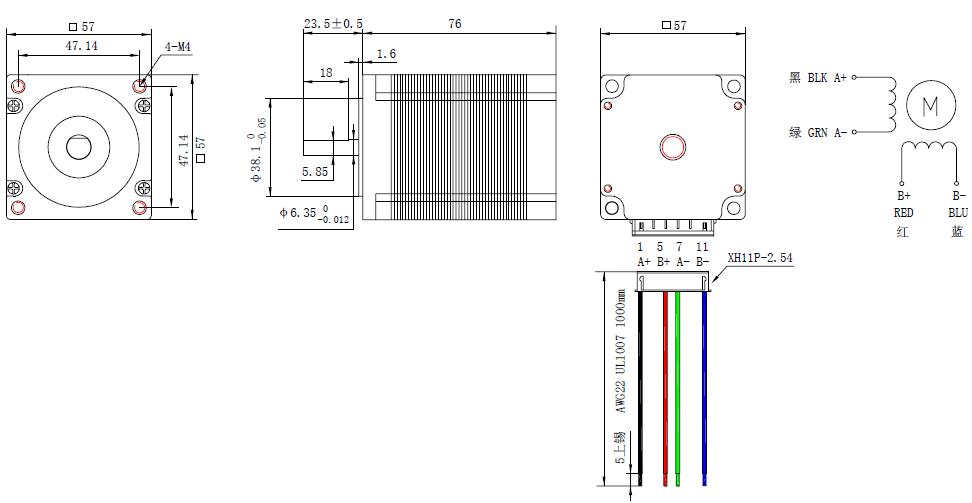 NEMA 23 Stepper Motor Low Current