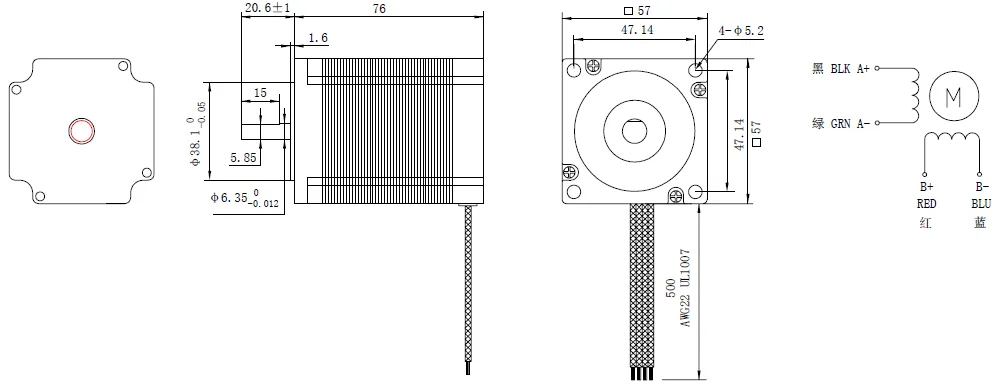 NEMA 23 Stepper Motor 76mm 3A