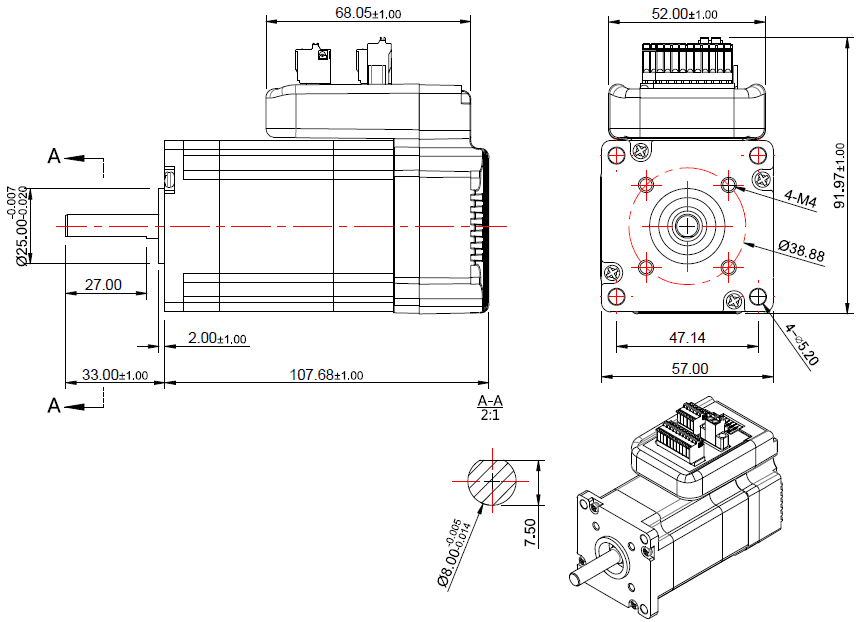NEMA 23 Integrated Servo Motor 100W
