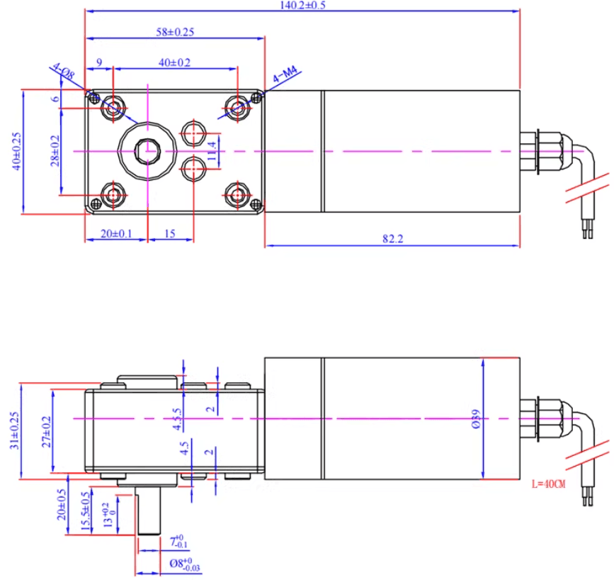 Worm Gearbox Motor 17RPM