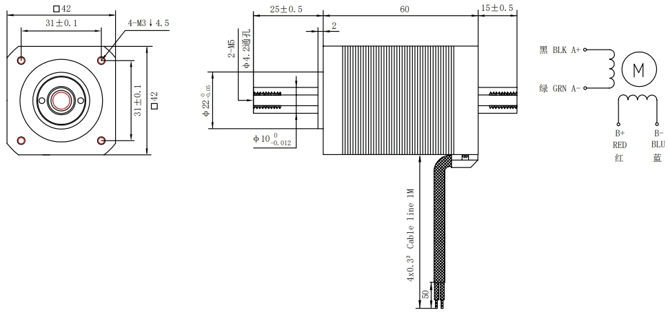High Torque NEMA 17 Hollow Shaft Motor