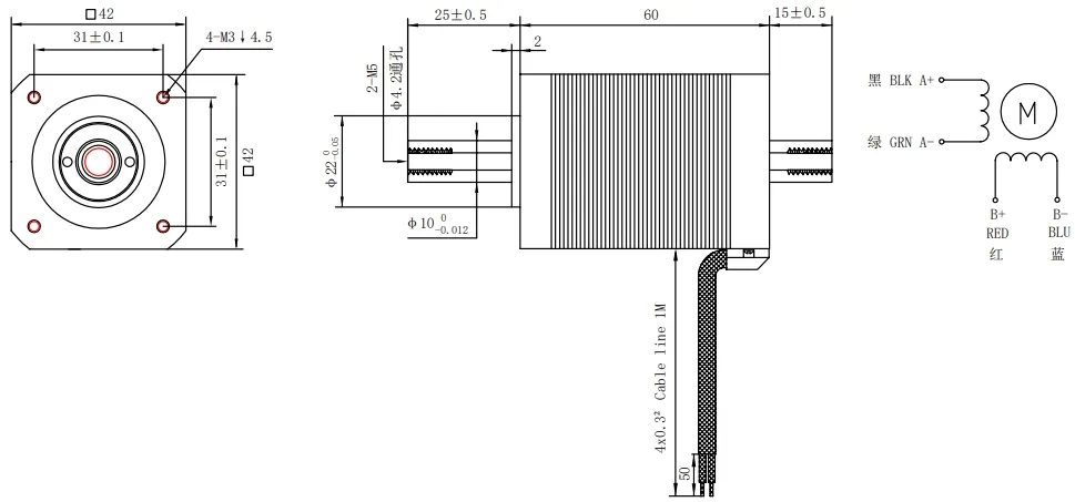 High Torque NEMA 17 Hollow Shaft Motor