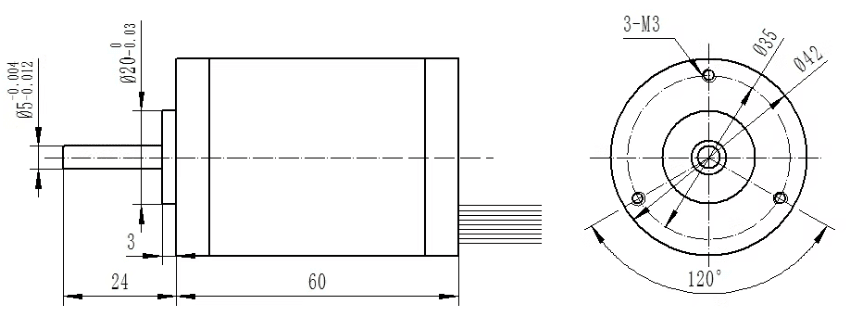 42mm Round Brushless Motor 3000RPM