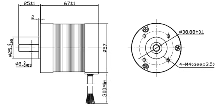 Round BLDC Motor 90W