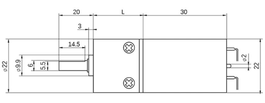 22mm Geared DC Motor 282RPM