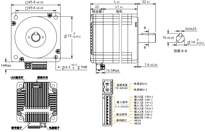 NEMA 34 Integrated Stepper Drive Motor